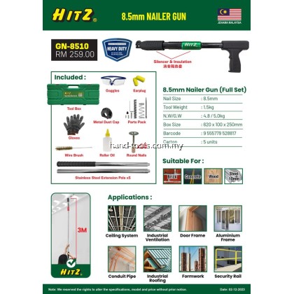 8.5mm  NAILER GUN HITZ GN-8510
